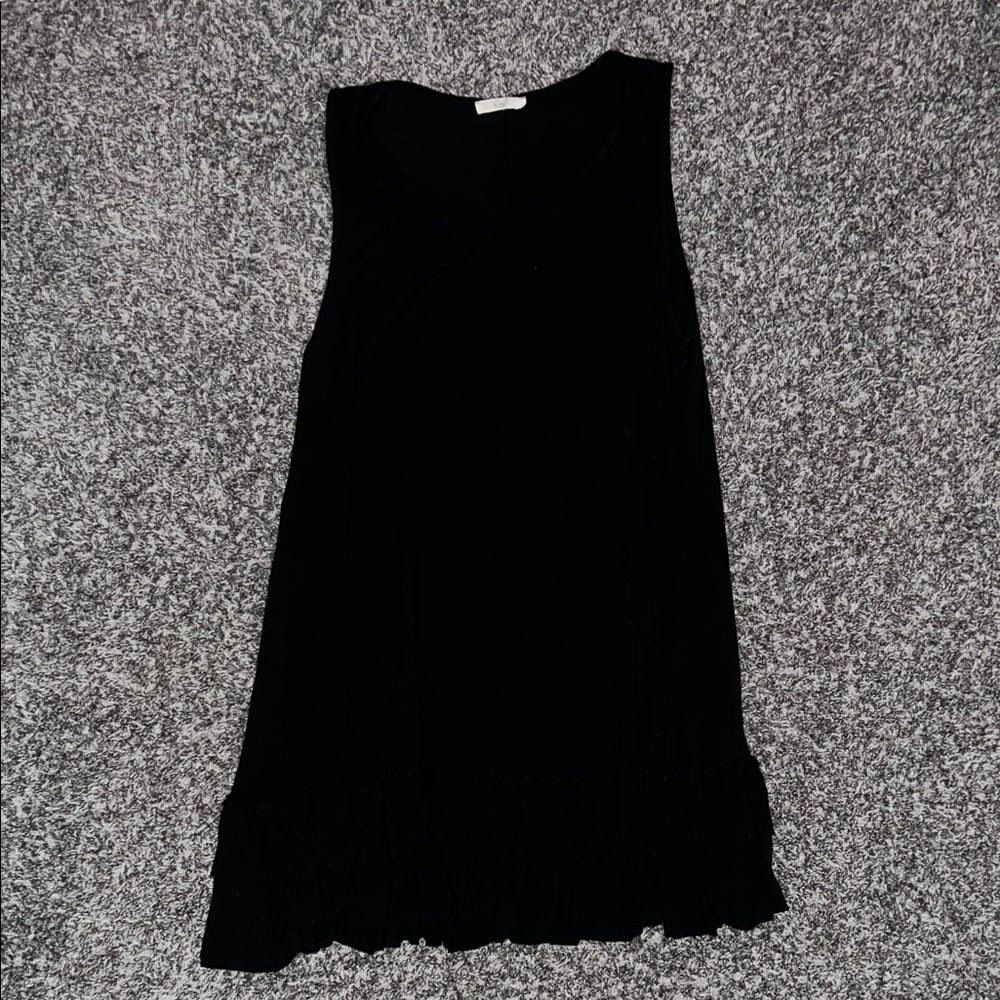 Black Sleeveless Ruffle-Hem Tunic - Women